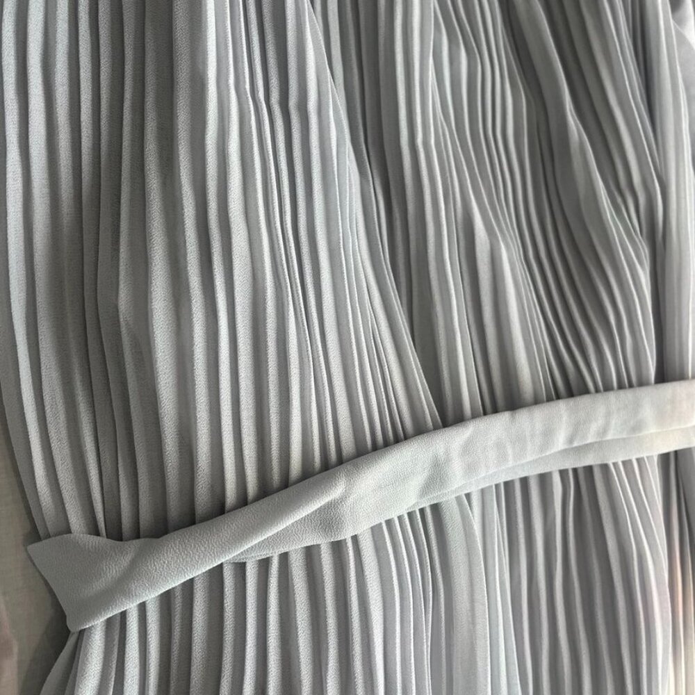 NEW Melloday Pleated Midi Dress Belted Light Blue XL - Picture 9 of 16